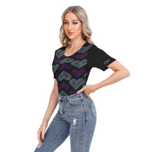 Cargar imagen en el visor de la galería, TRP Twisted Patterns 03: Chevron Hearts 01-01 Designer Short Sleeve Bodysuit