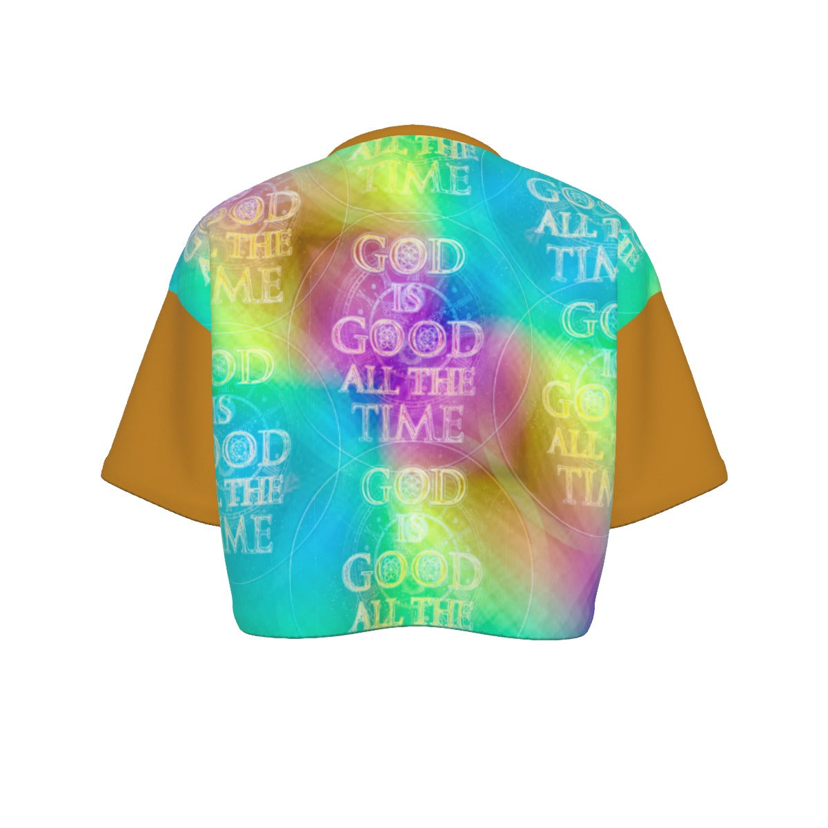Chroma-Shift Art-to-Wear: God is Good All The Time 01-03 Drop Shoulder Cotton Crop Top