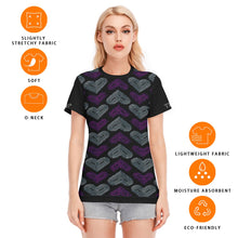 Cargar imagen en el visor de la galería, TRP Twisted Patterns 03: Chevron Hearts 01-01 Ladies Designer Cotton T-shirt