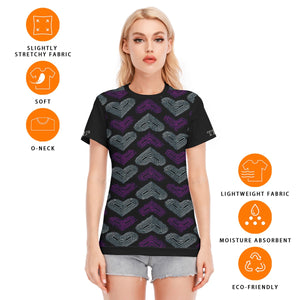 TRP Twisted Patterns 03: Chevron Hearts 01-01 Ladies Designer Cotton T-shirt