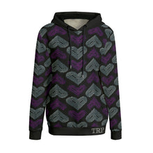 Cargar imagen en el visor de la galería, TRP Twisted Patterns 03: Chevron Hearts 01-01 Ladies Designer Triblend Pullover Hoodie | Interlock