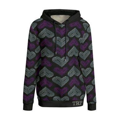 TRP Twisted Patterns 03: Chevron Hearts 01-01 Ladies Designer Triblend Pullover Hoodie | Interlock