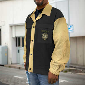 Yahuah-Tree of Life 01 Elect Men's Designer Shacket with Two Chest Pockets
