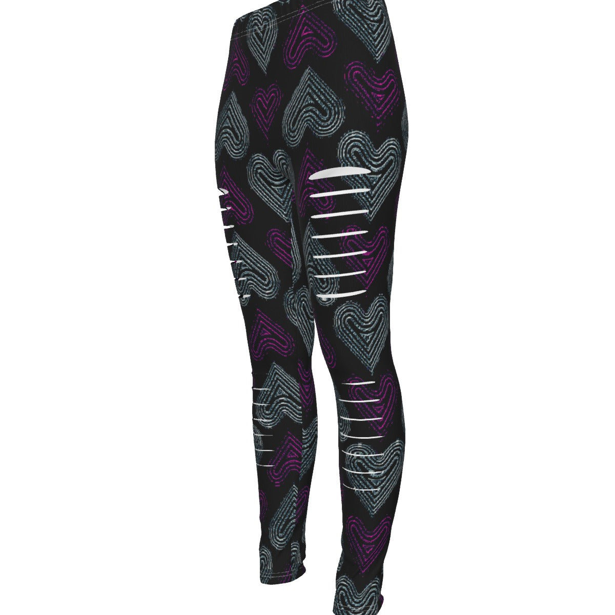 TRP Twisted Patterns 03: Chevron Hearts 01-01 Designer Ripped Leggings