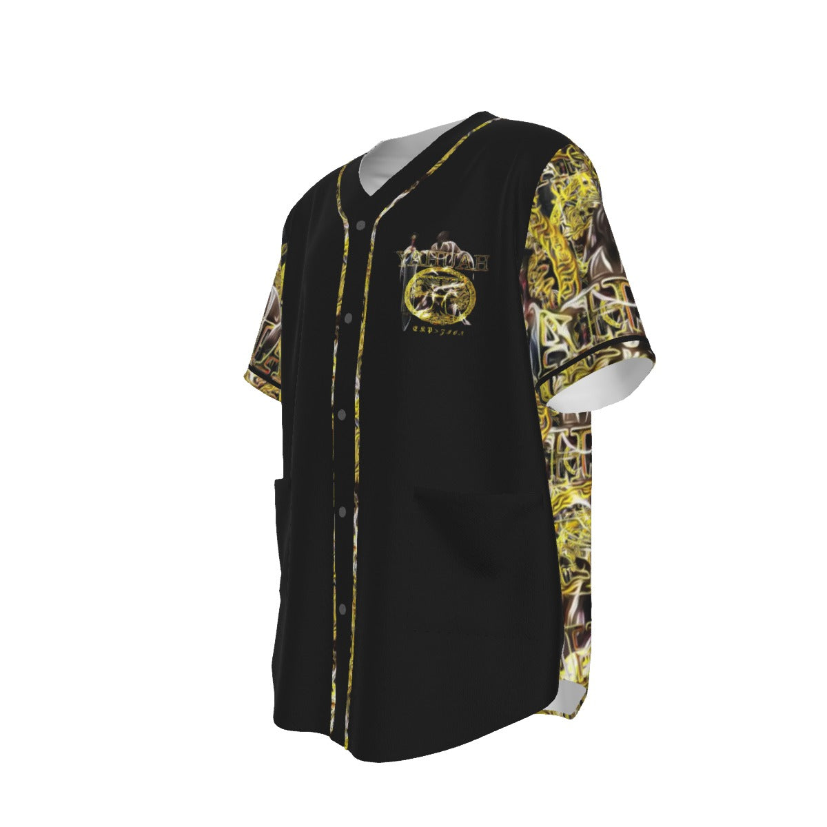 Yahuah-Name Above All Names 03-01 Royal Men's Designer Textured Baseball Jersey