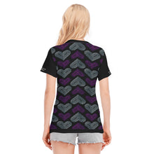 Cargar imagen en el visor de la galería, TRP Twisted Patterns 03: Chevron Hearts 01-01 Ladies Designer Cotton T-shirt