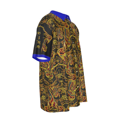 Like Father, Like Son 03-01 Designer Drop Shoulder Imitation Silk Spread Collar Shirt