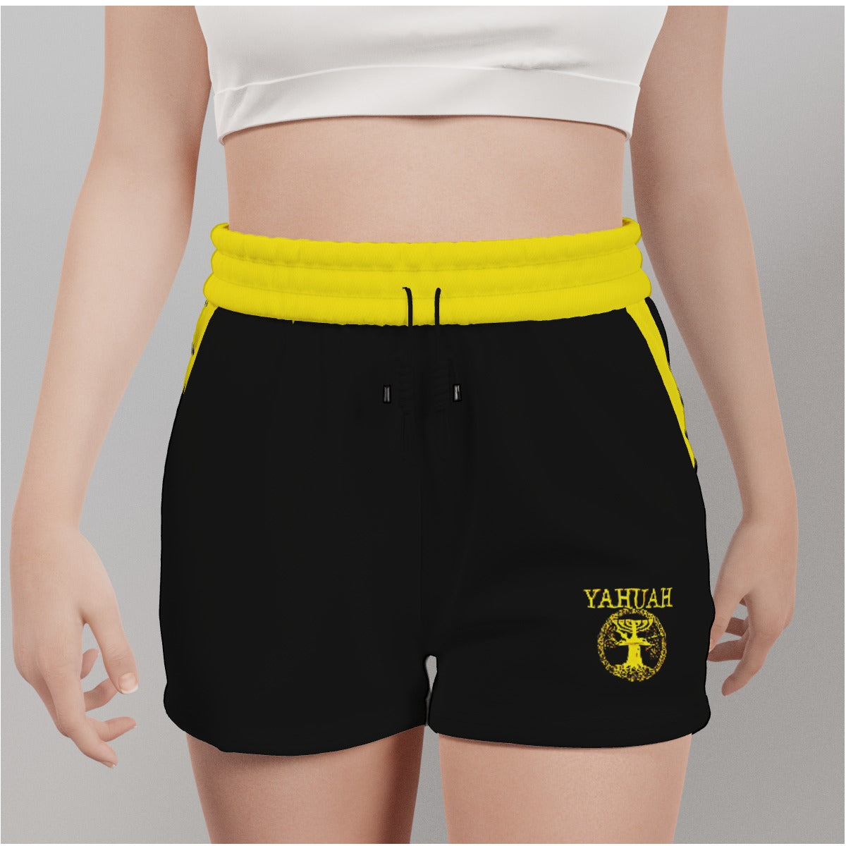 Yahuah-Tree of Life 02-01 Ladies Designer Running Shorts