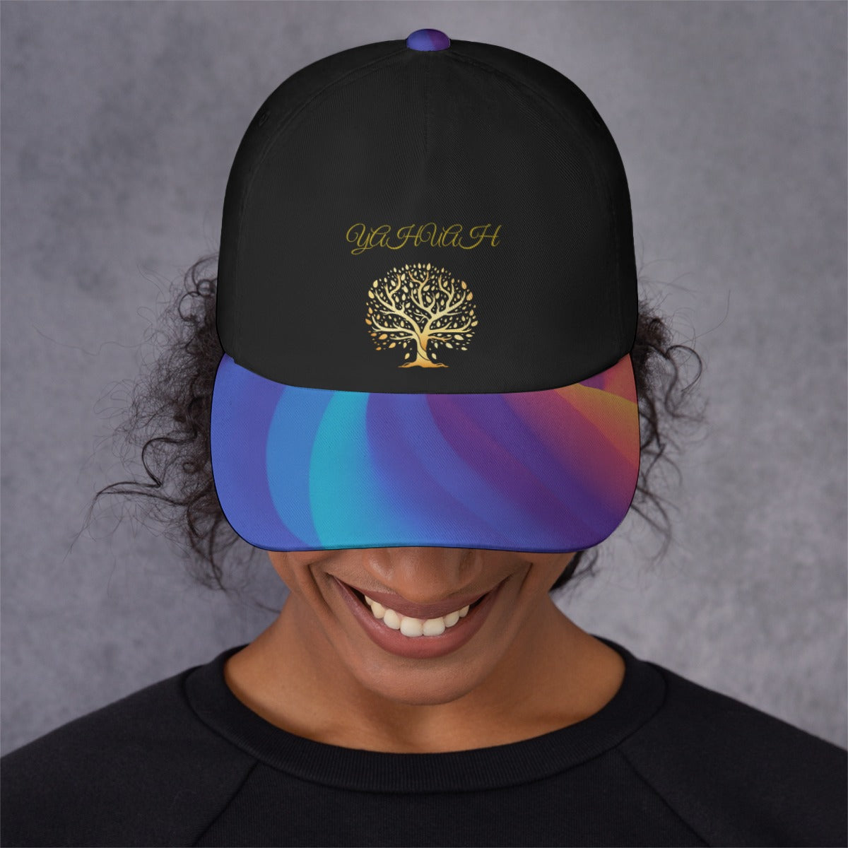 Yahuah-Tree of Life 01 Royal Designer Curved Brim Baseball Cap