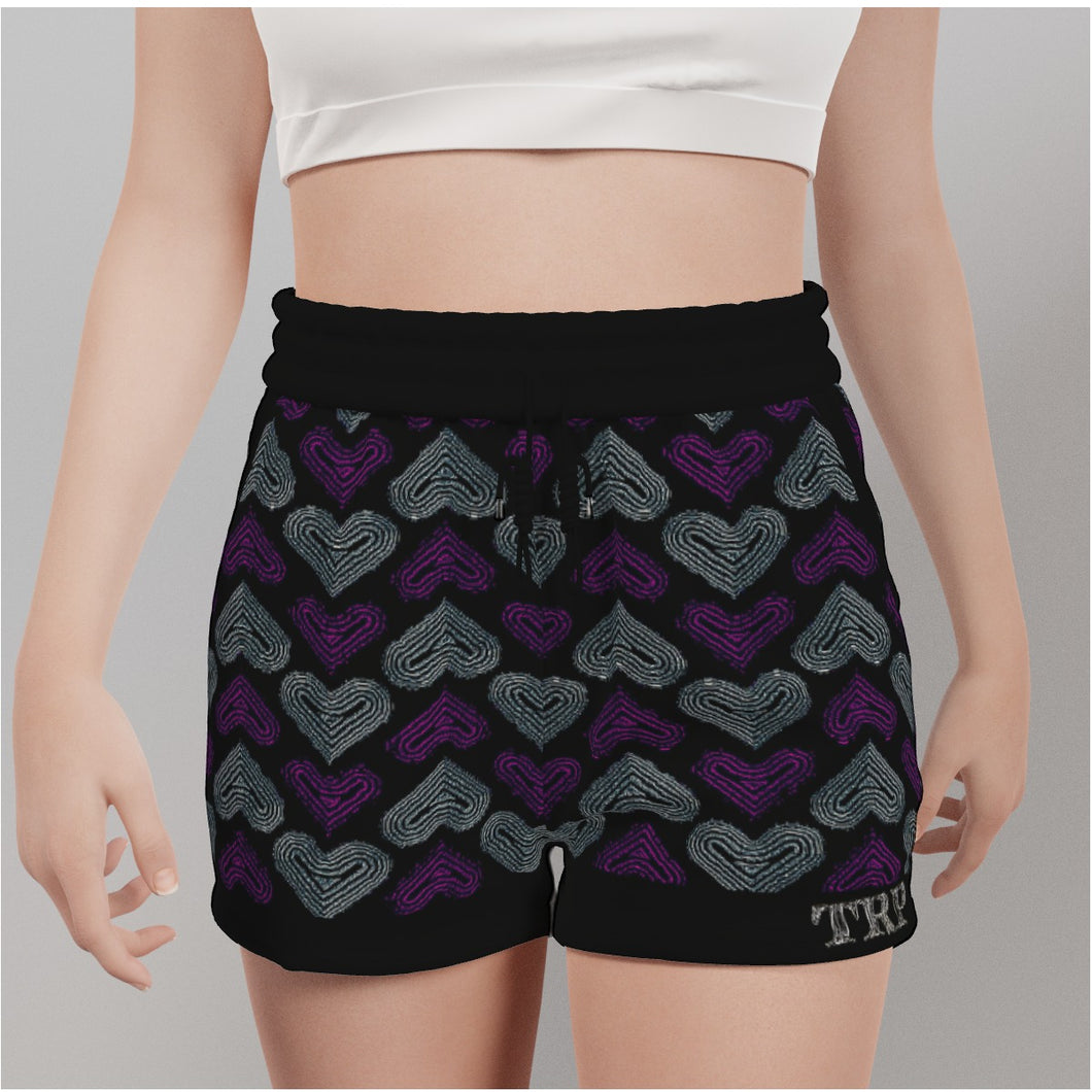 TRP Twisted Patterns 03: Chevron Hearts 01-01 Ladies Designer Running Shorts