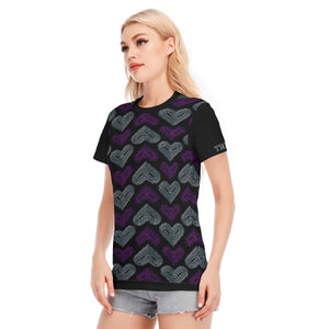 TRP Twisted Patterns 03: Chevron Hearts 01-01 Ladies Designer Cotton T-shirt