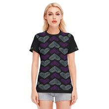 Cargar imagen en el visor de la galería, TRP Twisted Patterns 03: Chevron Hearts 01-01 Ladies Designer Cotton T-shirt