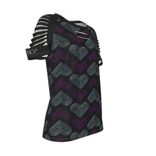 Cargar imagen en el visor de la galería, TRP Twisted Patterns 03: Chevron Hearts 01-01 Ladies Designer Ripped T-shirt