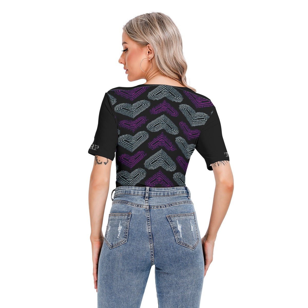 TRP Twisted Patterns 03: Chevron Hearts 01-01 Designer Short Sleeve Bodysuit