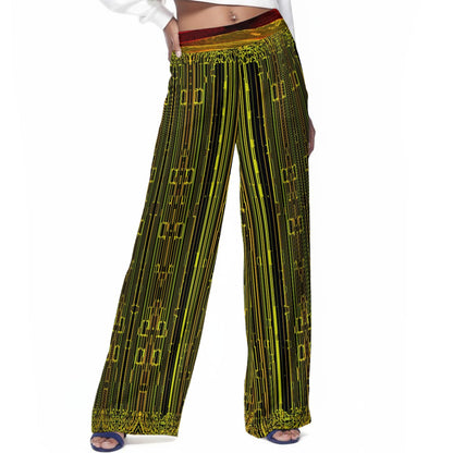 Geo Graphic (02): Digital Flora | Rayon Wide Leg Pants