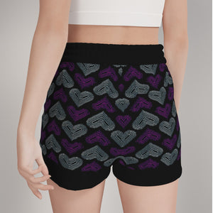 TRP Twisted Patterns 03: Chevron Hearts 01-01 Ladies Designer Running Shorts