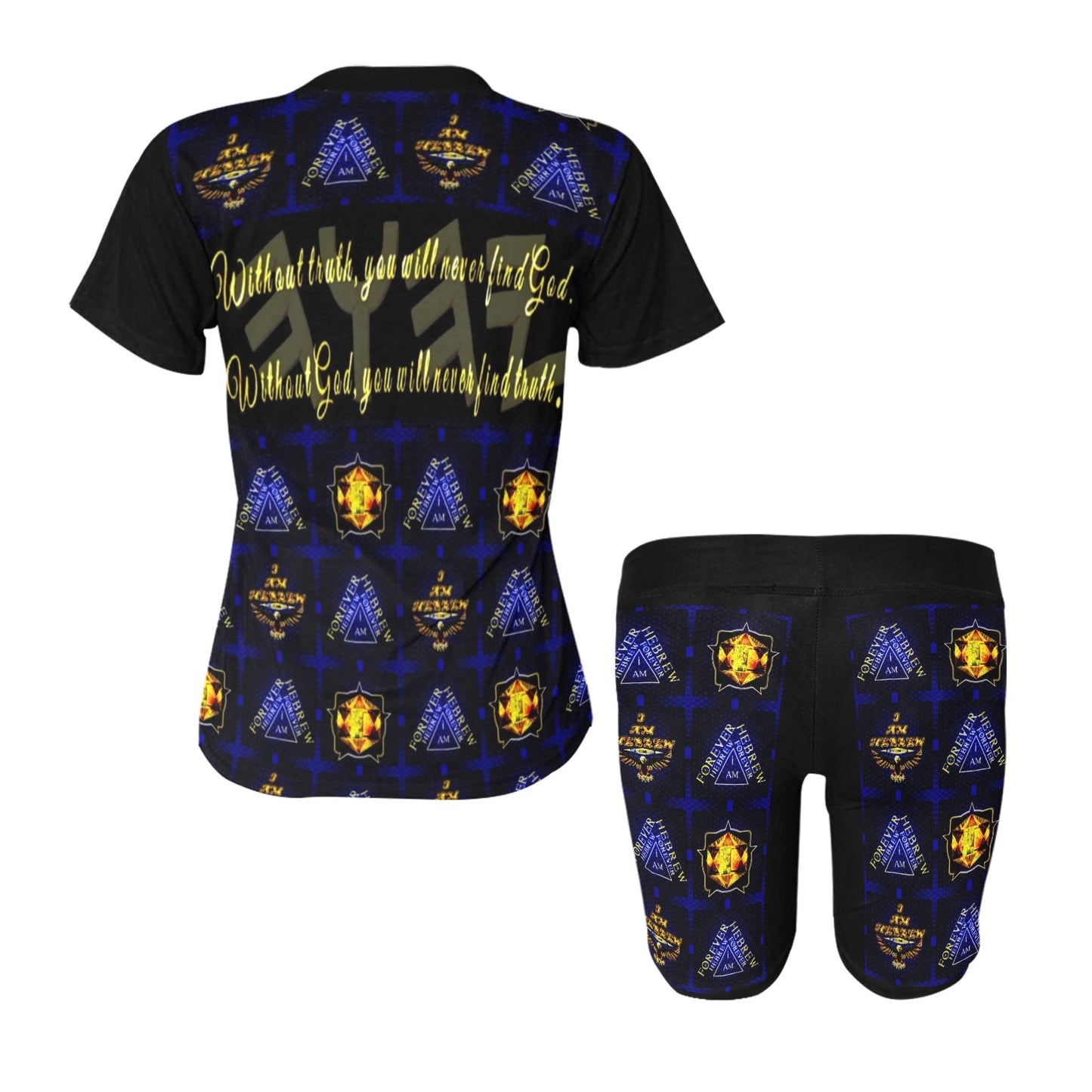 Truth Illustrated 01-01 Designer Yoga Shorts Set