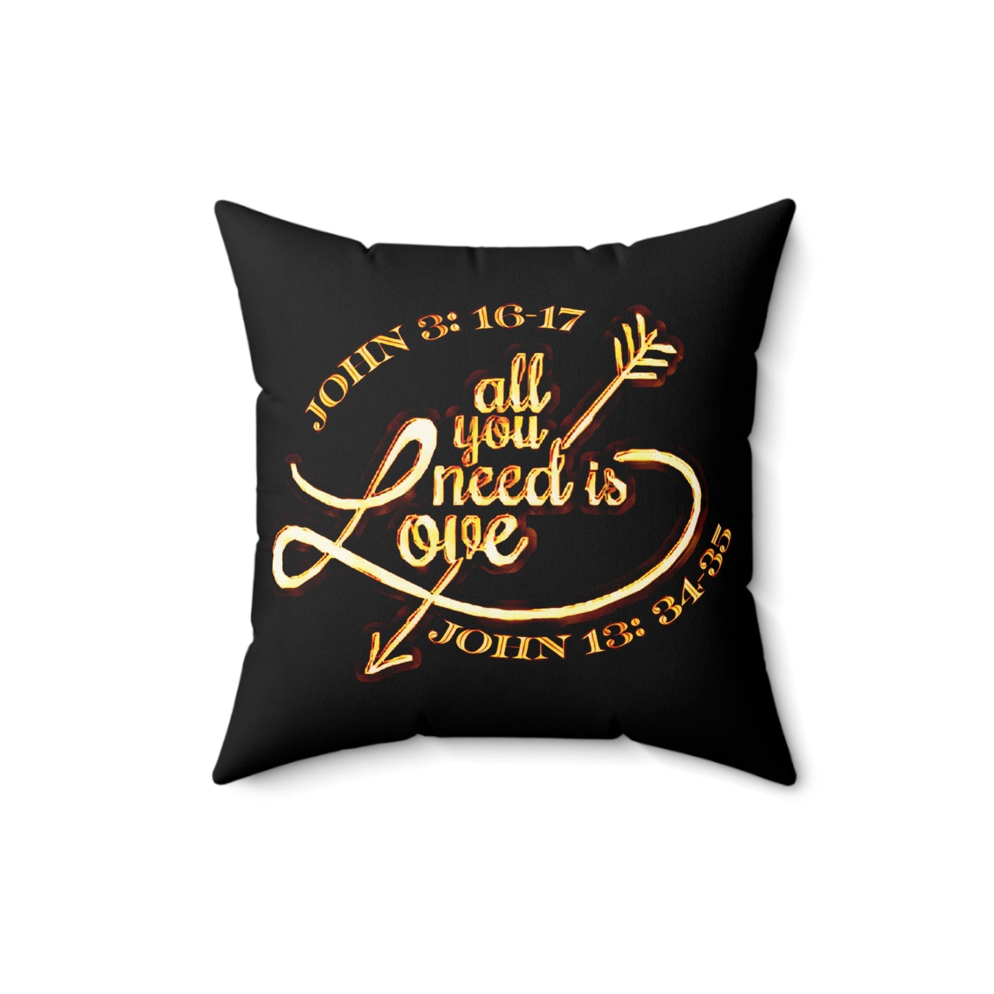 Illustrated Truth 02-02 "All You Need is Love" Designer Faux Suede Square Pillow (4 sizes)