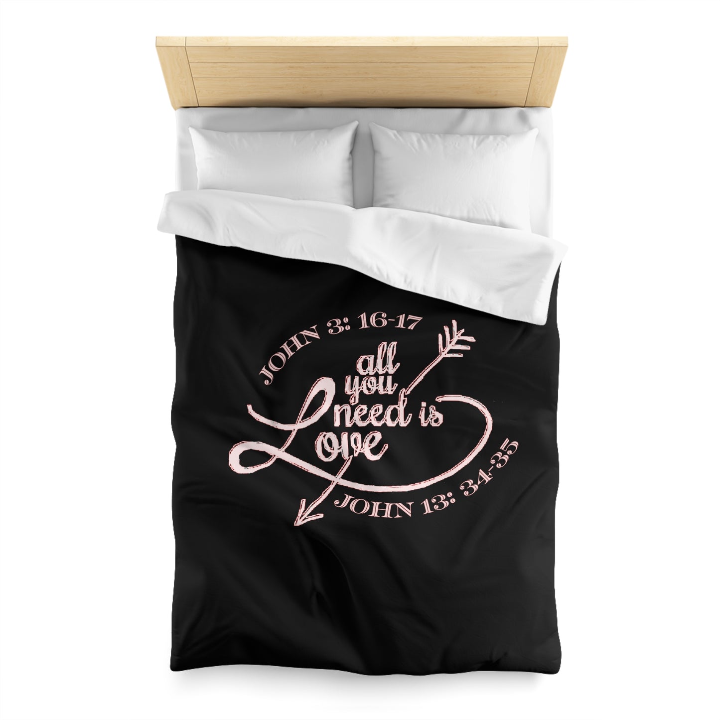 Illustrated Truth 02-01 "All You Need is Love" Designer Microfiber Duvet Cover (4 sizes)