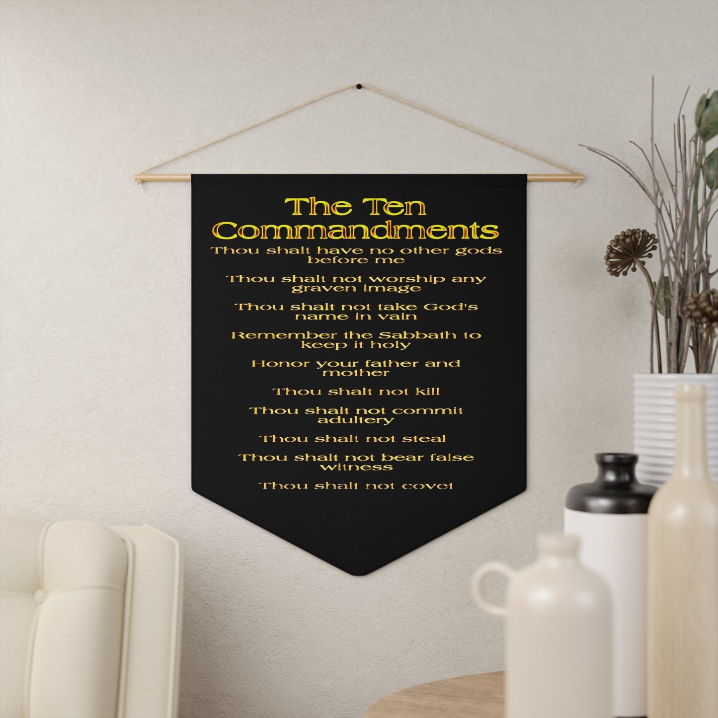 Ten Commandments 01 18" x 21" Wall Pennant