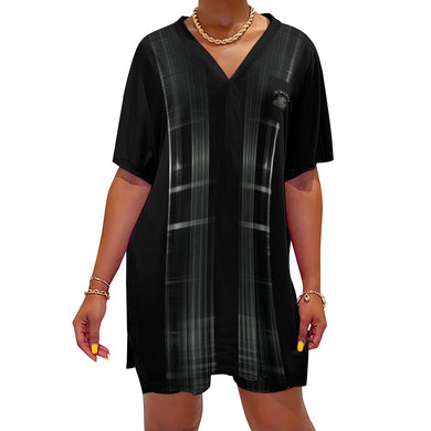 TRP Matrix 03 Conjunto de pantalones cortos de dos piezas con cuello en V y manga de murciélago para mujer 