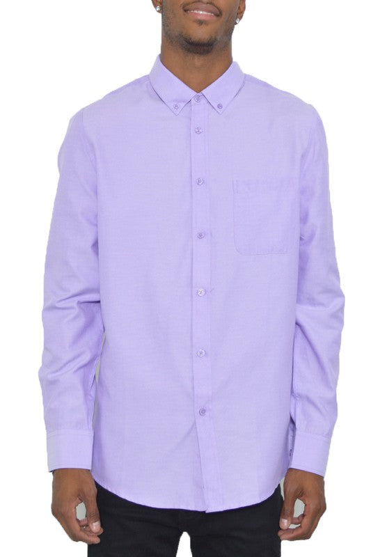 Long Sleeve Solid Color Dress Shirt (9 colors)