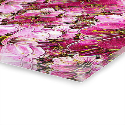 Electric Flora: Neon Sakura Cherry Blossoms Acrylic Print (French Cleat Hanging)