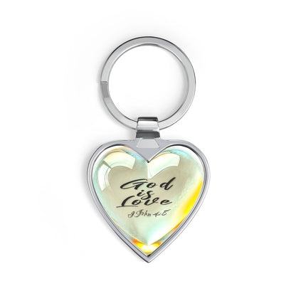 Illustrated Truth 01 "God is Love" Heart-shaped Keychain