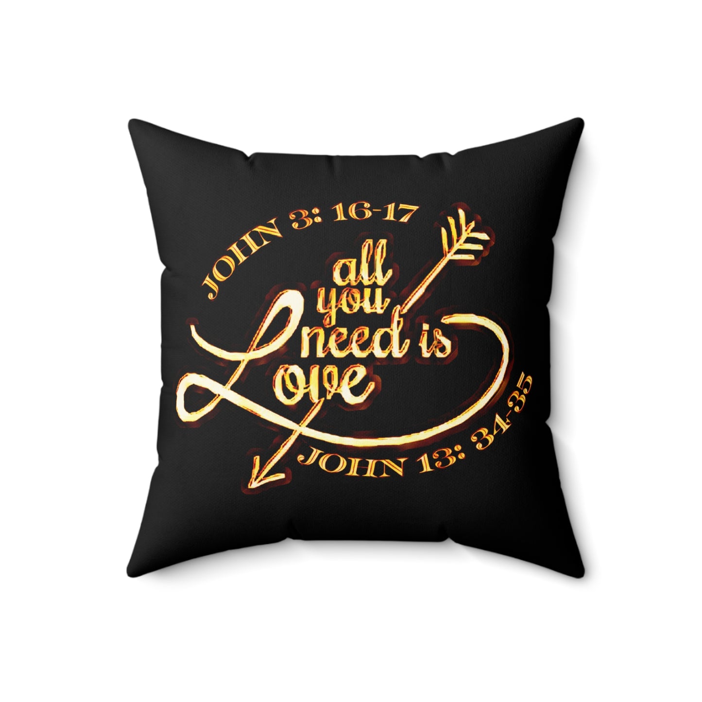 Illustrated Truth 02-02 "All You Need is Love" Designer Faux Suede Square Pillow (4 sizes)