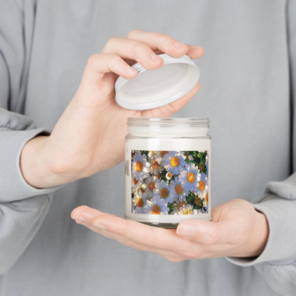 Sun-Kissed Meadow 9 oz Soy Candle — Floral Scented Jar with White Lid