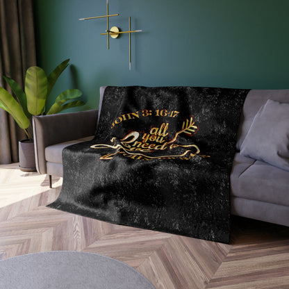 Illustrated Truth 02-02 "All You Need is Love" Crushed Velvet Throw Blanket