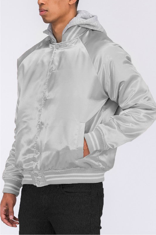 Satin Solid Color Varsity Jacket (7 colors)