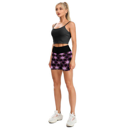 Geo-Graphic 01: Electric Petals Yoga Shorts