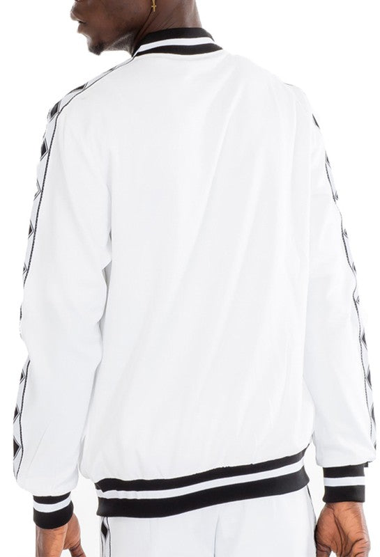 Solid White Diamond Tape Tracksuit