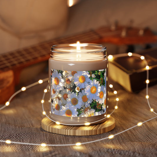 Sun-Kissed Meadow 9oz Soy Candle — Floral Scented Jar with White Lid