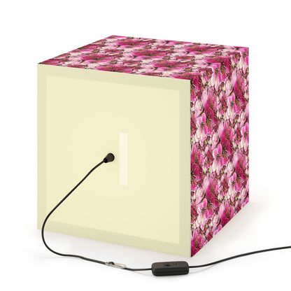 Electric Flora: Neon Sakura Cherry Blossoms Cube Bedside Lamp