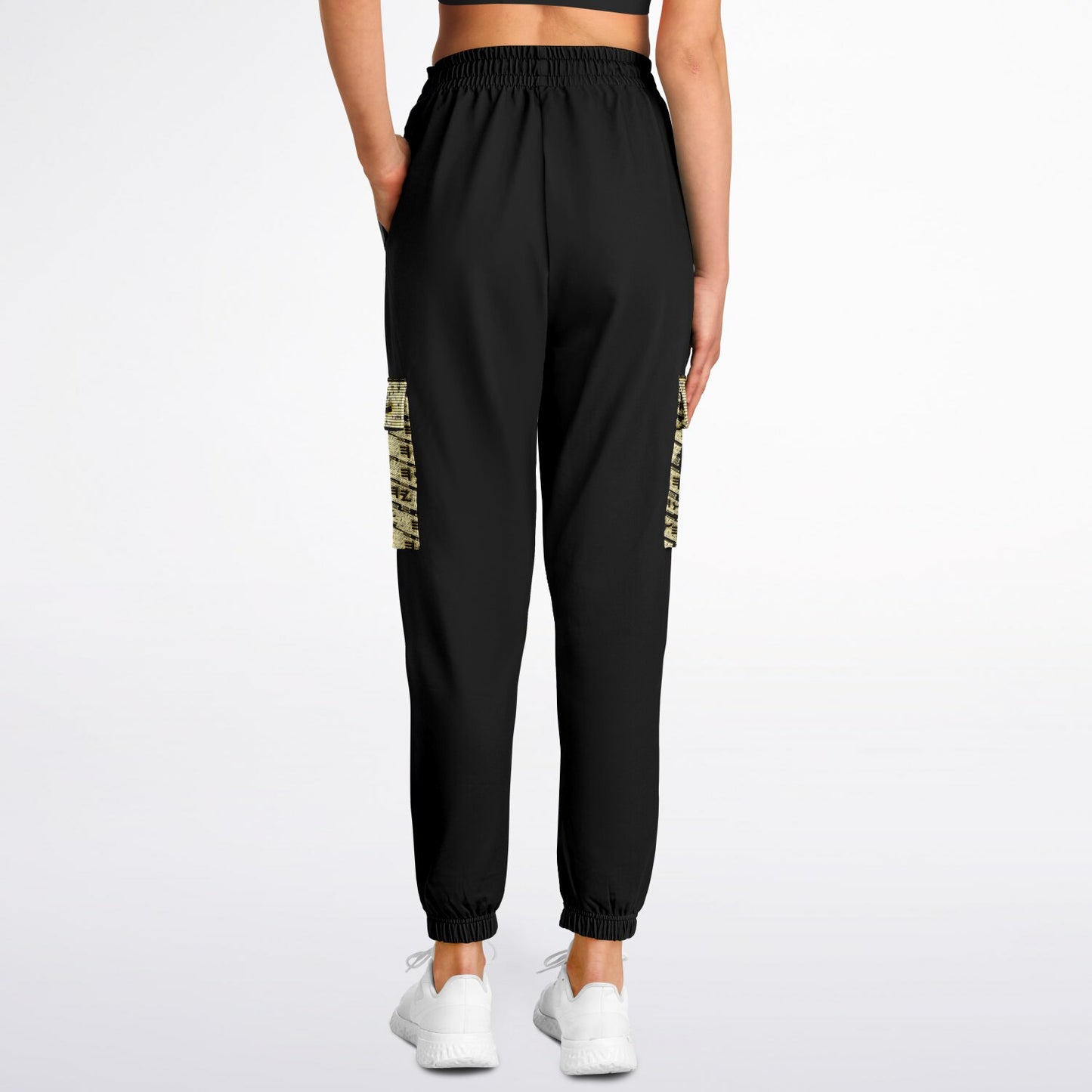 Yahuah Logo 03 - Black Designer Athletic Cargo Unisex Sweatpants