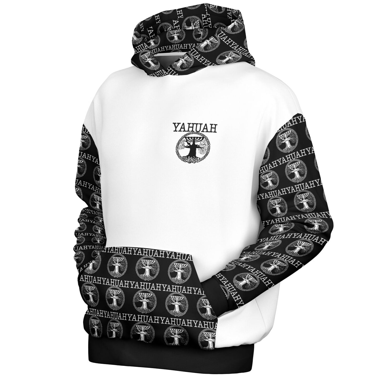 Yahuah-Tree of Life 02-06 Designer Heavyweight Oversized Fleece Lined Unisex Hoodie