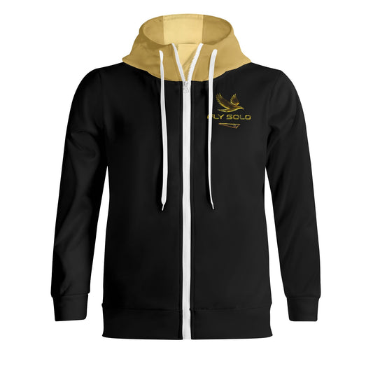 Outspoken Designs 03-02 "Fly Solo" Designer Triblend High Neck Full Zip Unisex Hoodie