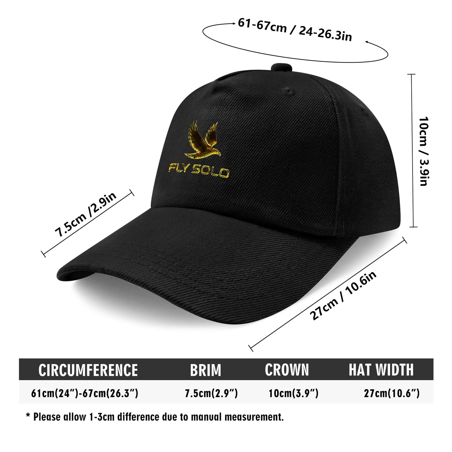 Outspoken Designs 03-01 "Fly Solo" Designer Duckbill Baseball Cap (4 colors)