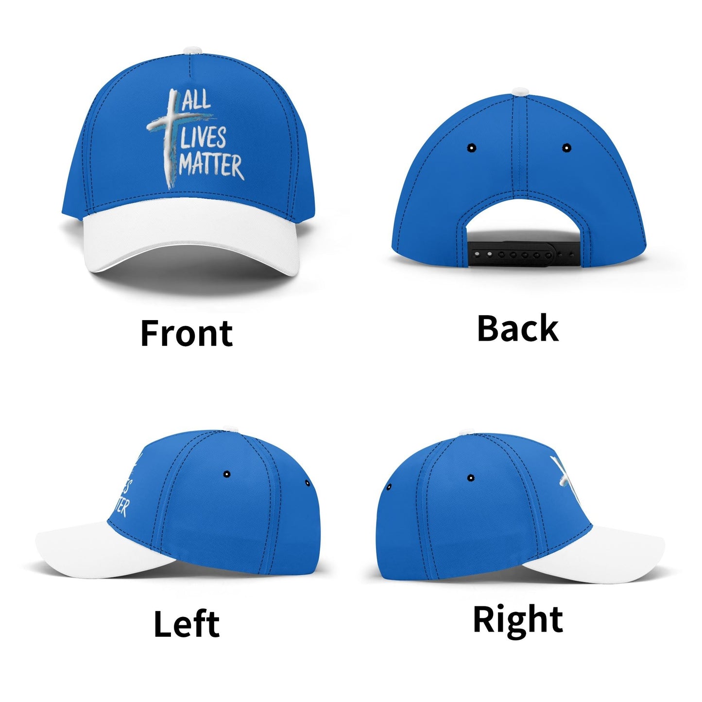 Outspoken Designs 04-02 "All Lives Matter" Designer Curved Brim Baseball Cap (True Royal)