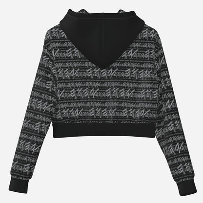 Yahuah Logo 01-02 Designer Cropped Drop Shoulder Hoodie