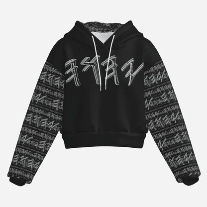 Yahuah Logo 01-02 Designer Cropped Drop Shoulder Hoodie