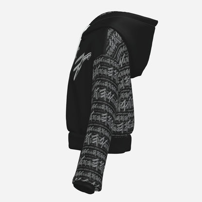 Yahuah Logo 01-02 Designer Cropped Drop Shoulder Hoodie