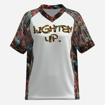 Outspoken Designs 01-01 "Lighten Up" Ladies V-neck Pique T-shirt