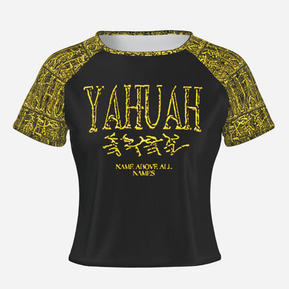 Yahuah: Name Above All Names (01-02) | Slim Fit Raglan Crop Top