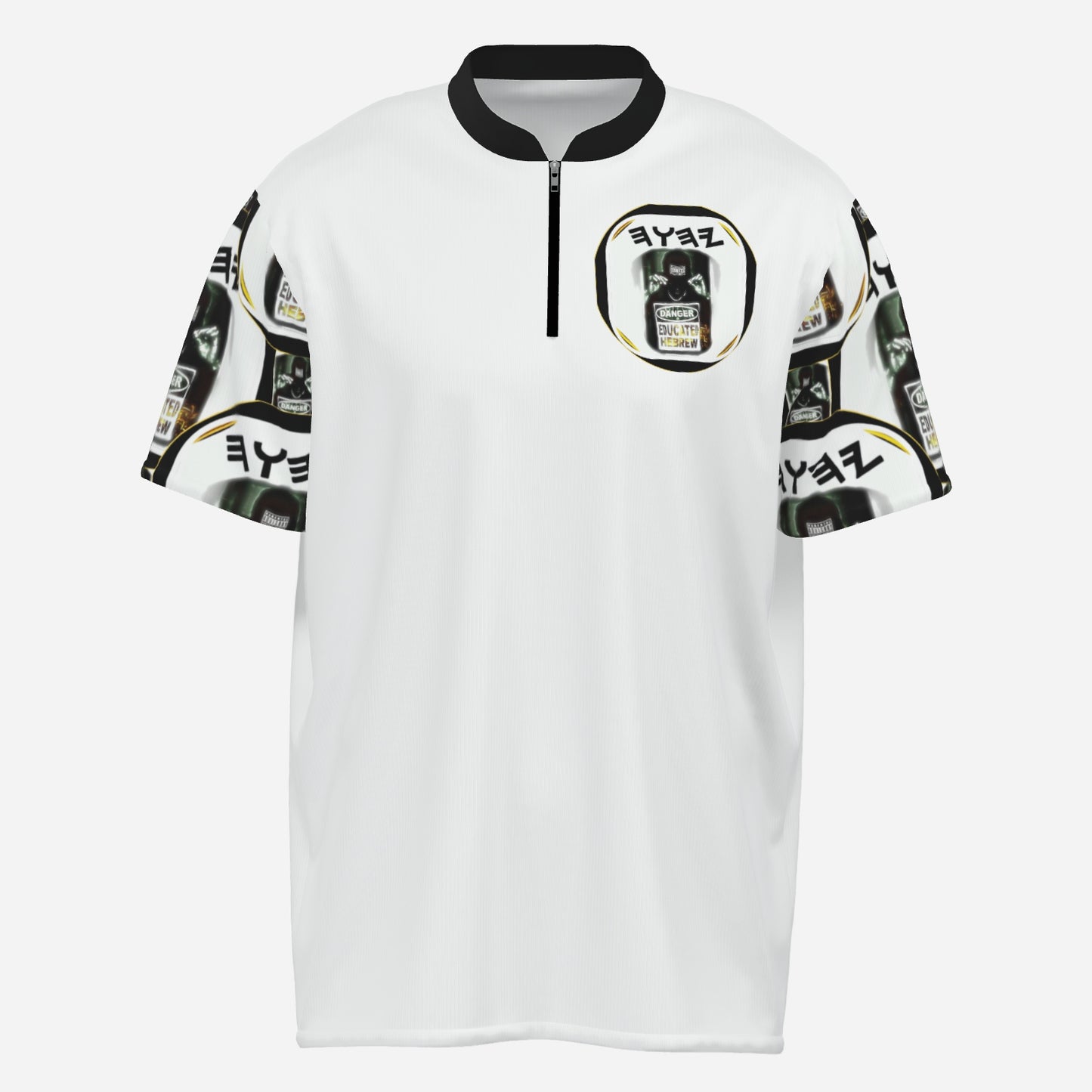 Educated Hebrew 01-02 Men's Designer 1/4 Zip Mock Neck T-shirt