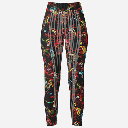 Outspoken Designs 01-01 "Lighten Up" Neon Smiley Face High-Waisted Performance Leggings