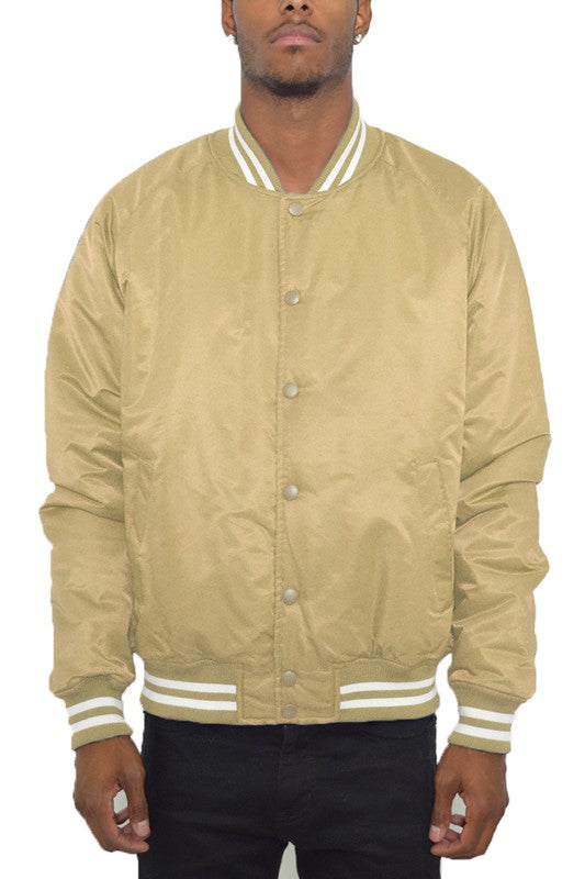 Polyester Solid Color Varsity Jacket (12 colors)