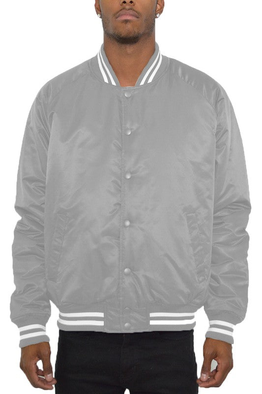 Polyester Solid Color Varsity Jacket (12 colors)